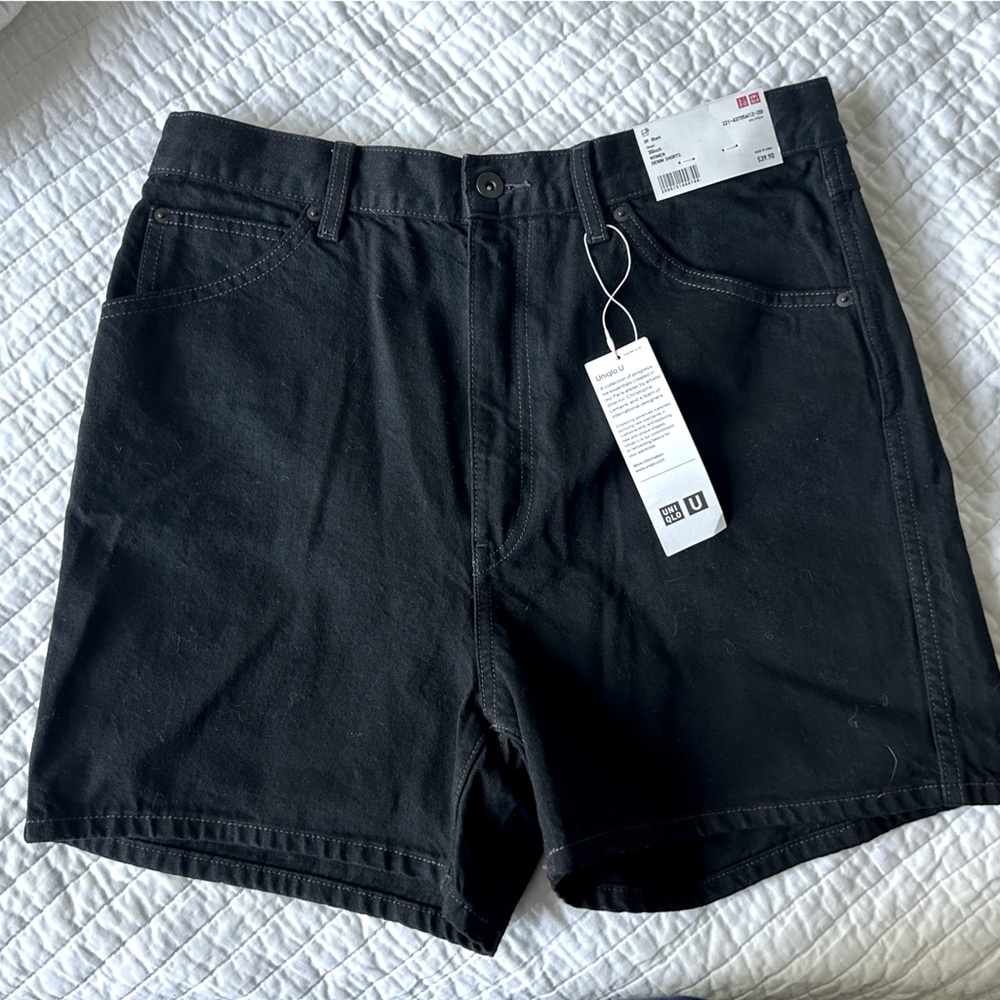 NWT uniqlo u denim shorts black